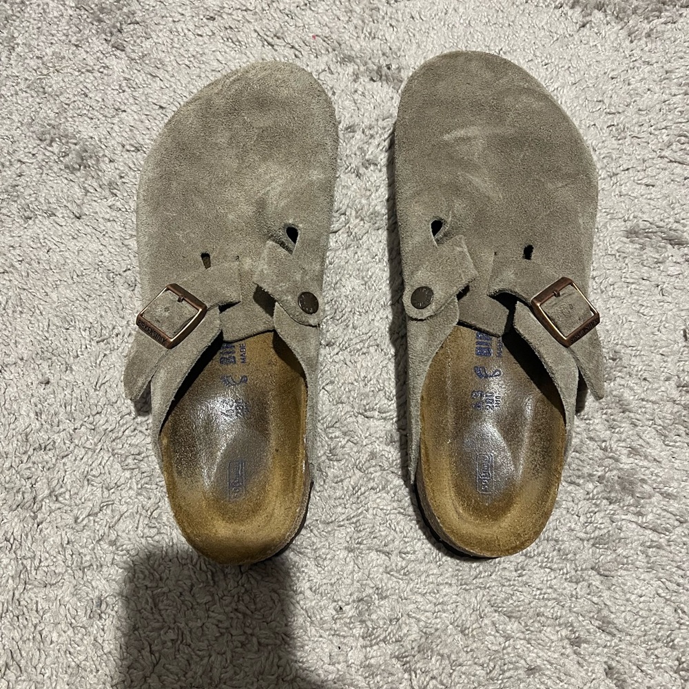 Birkenstock Taupe Soft Footbed Clogs